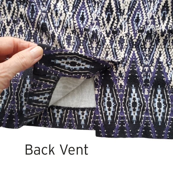 J Jill Blue Skirt Cotton / Modal knit with Multi Print Size M - Picture 6 of 14